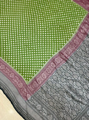 Khaddi Georgette Handloom Banarasi Saree - water zari - The Handlooms