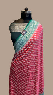 Khaddi Georgette Handloom Banarasi Saree - water zari - The Handlooms