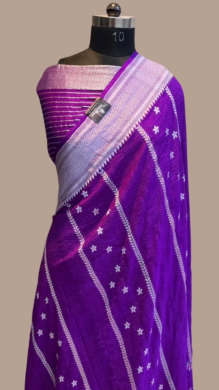 Tussar Georgette Handloom Banarasi Saree - The Handlooms
