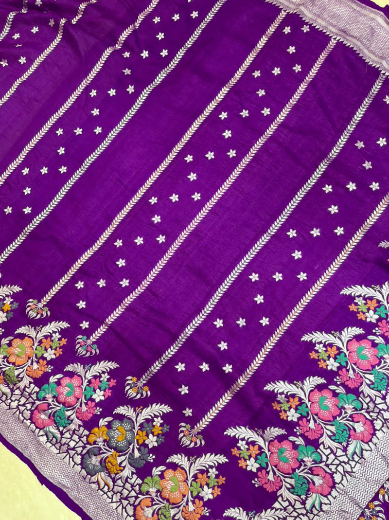 Tussar Georgette Handloom Banarasi Saree - The Handlooms