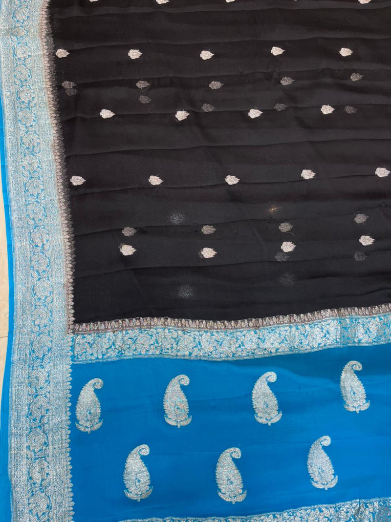 Pure Georgette Handloom Banarasi Saree - The Handlooms