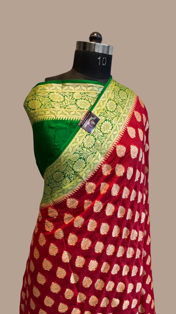 Pure Chiffon Khaddi Banarasi Saree - The Handlooms