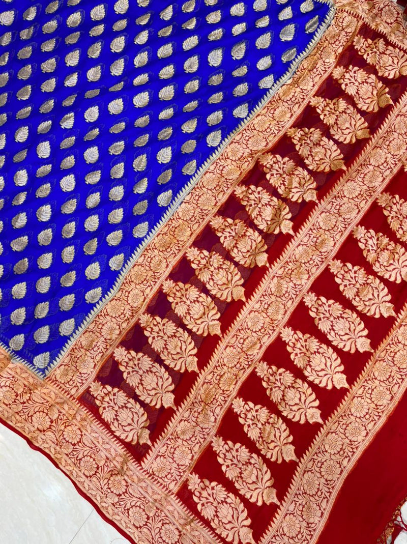 Pure Chiffon Khaddi Banarasi Saree - The Handlooms