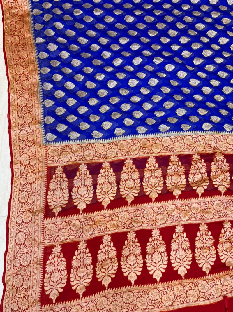 Pure Chiffon Khaddi Banarasi Saree - The Handlooms