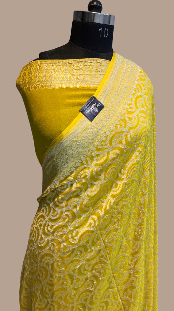 Khaddi Georgette Handloom Banarasi Saree - The Handlooms