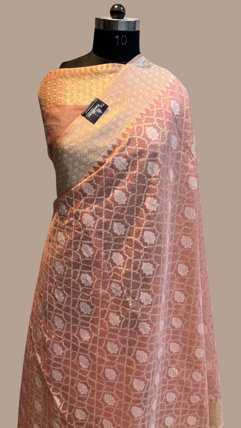 Pure Cotton Banarasi Brocade Handloom Saree - The Handlooms