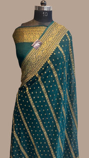 Khaddi Georgette Banarasi Saree -  Antique zari - The Handlooms