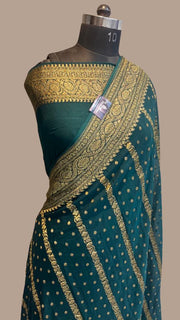 Khaddi Georgette Banarasi Saree -  Antique zari - The Handlooms