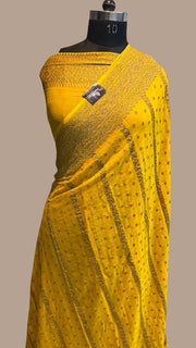 Khaddi Georgette Banarasi Saree -  Antique zari - The Handlooms