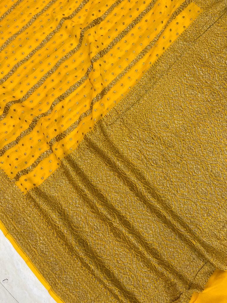 Khaddi Georgette Banarasi Saree -  Antique zari - The Handlooms