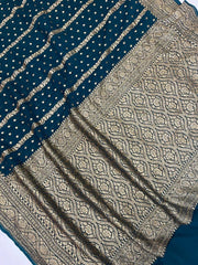 Khaddi Georgette Banarasi Saree -  Antique zari - The Handlooms