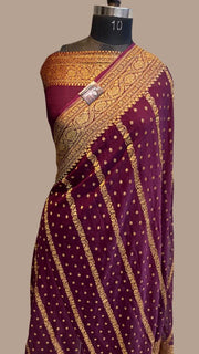 Khaddi Georgette Banarasi Saree -  Antique zari - The Handlooms