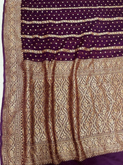 Khaddi Georgette Banarasi Saree -  Antique zari - The Handlooms