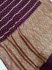 Khaddi Georgette Banarasi Saree -  Antique zari - The Handlooms