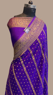 Khaddi Georgette Banarasi Saree -  Antique zari - The Handlooms