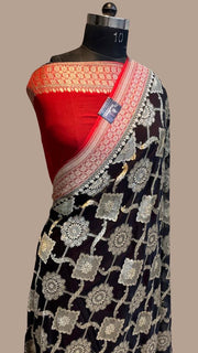 Khaddi Georgette Handloom Banarasi Saree - The Handlooms