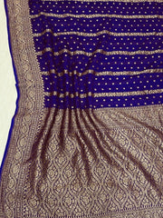 Khaddi Georgette Banarasi Saree -  Antique zari - The Handlooms