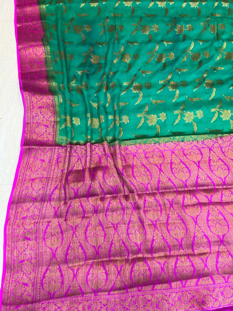 Pure Chiffon Khaddi Banarasi Saree - The Handlooms