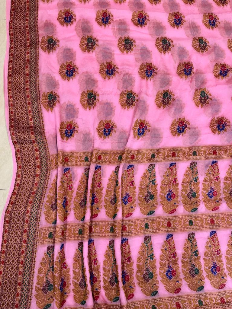 Pure Chiffon Khaddi Banarasi Saree - The Handlooms