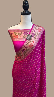 Pure Chiffon Khaddi Banarasi Saree - The Handlooms