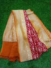 Khaddi Georgette Handloom Banarasi Saree - The Handlooms
