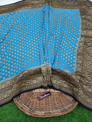 Khaddi Georgette Banarasi Saree -  Antique zari - The Handlooms