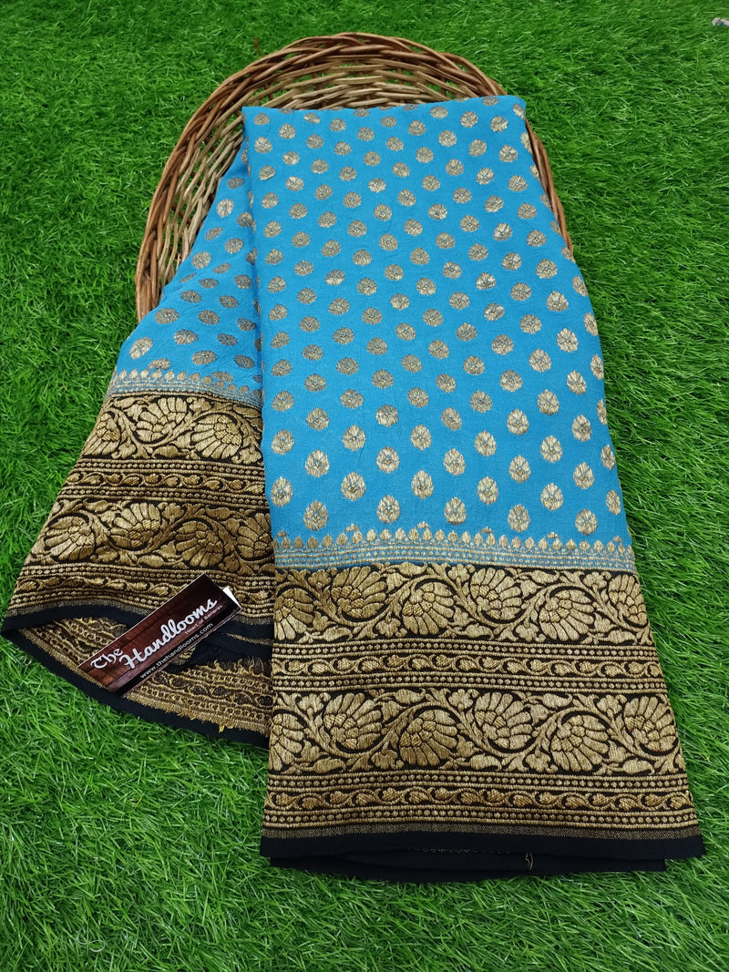 Khaddi Georgette Banarasi Saree -  Antique zari - The Handlooms
