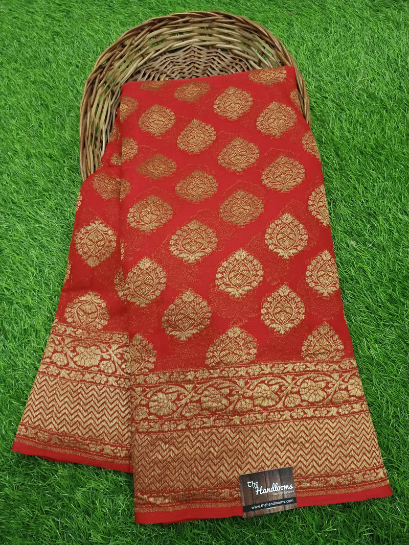 Khaddi Georgette Banarasi Saree -  Antique zari - The Handlooms