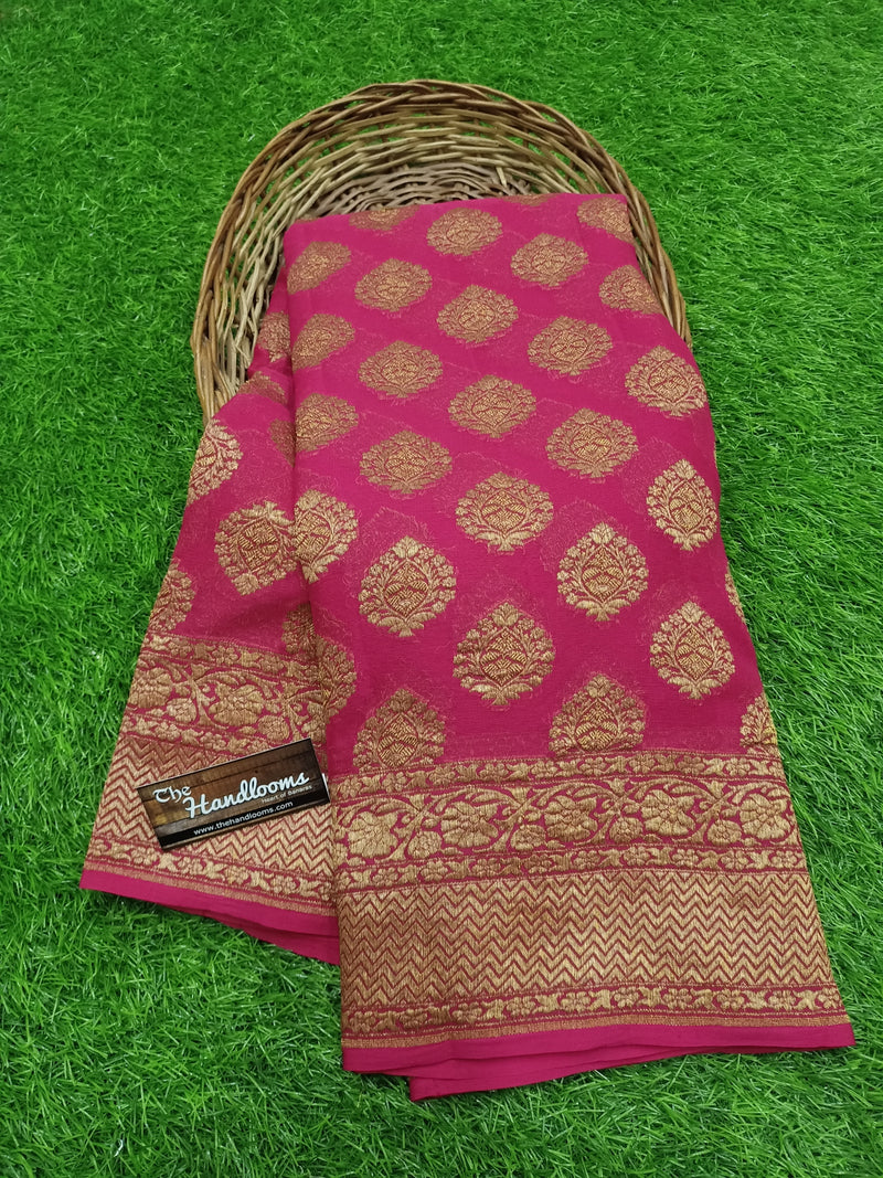 Khaddi Georgette Banarasi Saree -  Antique zari - The Handlooms