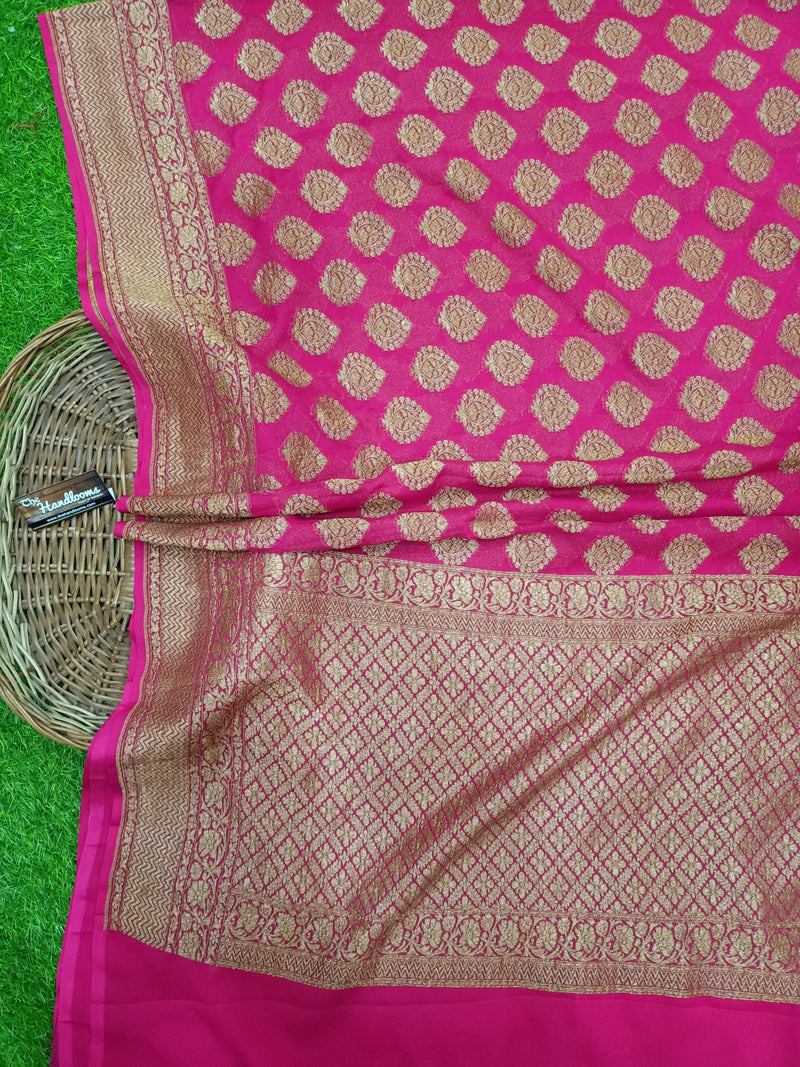 Khaddi Georgette Banarasi Saree -  Antique zari - The Handlooms
