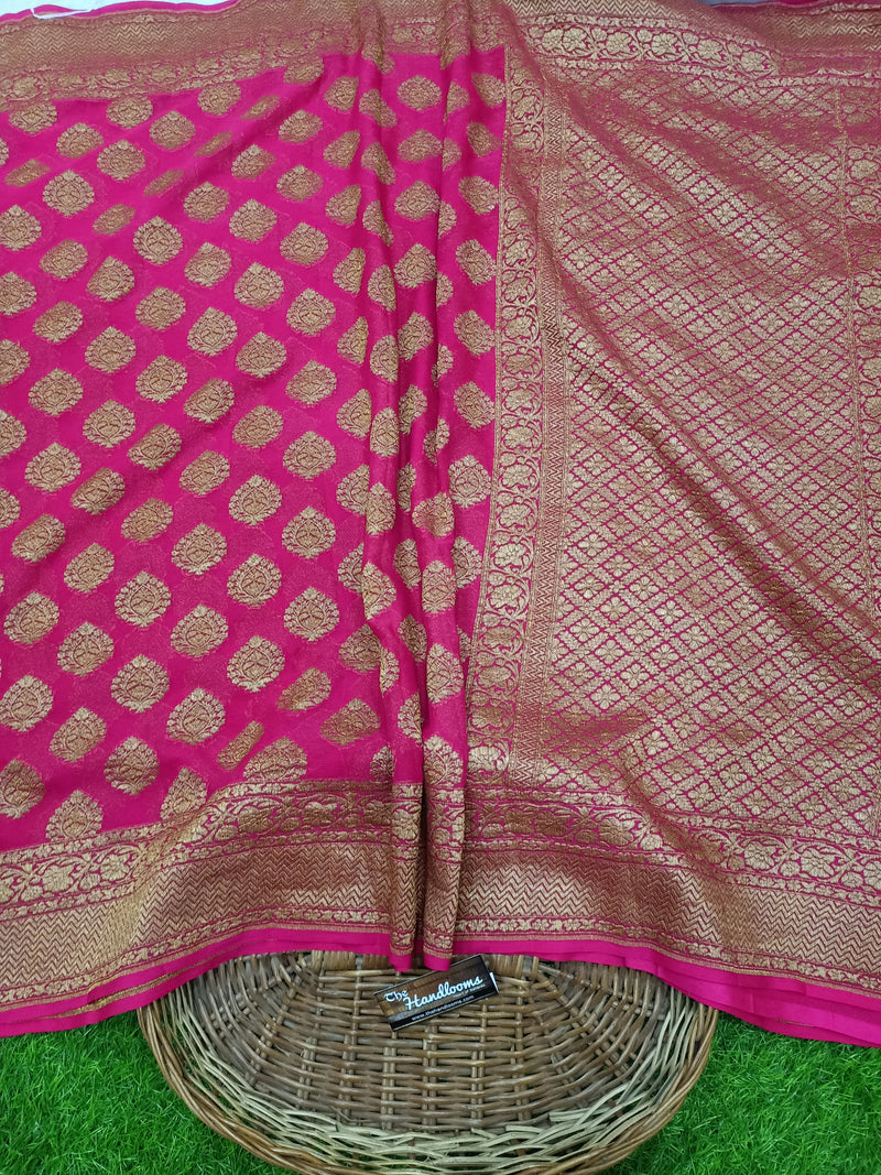 Khaddi Georgette Banarasi Saree -  Antique zari - The Handlooms