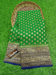 Khaddi Georgette Banarasi Saree -  Antique zari - The Handlooms