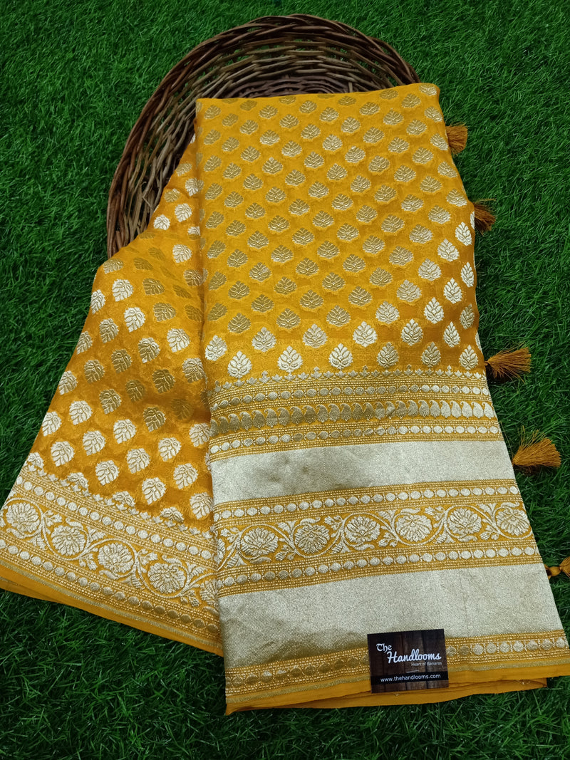 Khaddi Georgette Handloom Banarasi Saree - The Handlooms