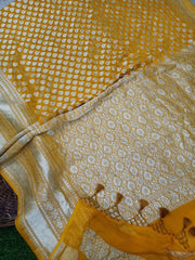 Khaddi Georgette Handloom Banarasi Saree - The Handlooms