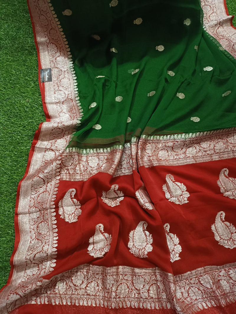 Pure Georgette Banarasi Saree - The Handlooms