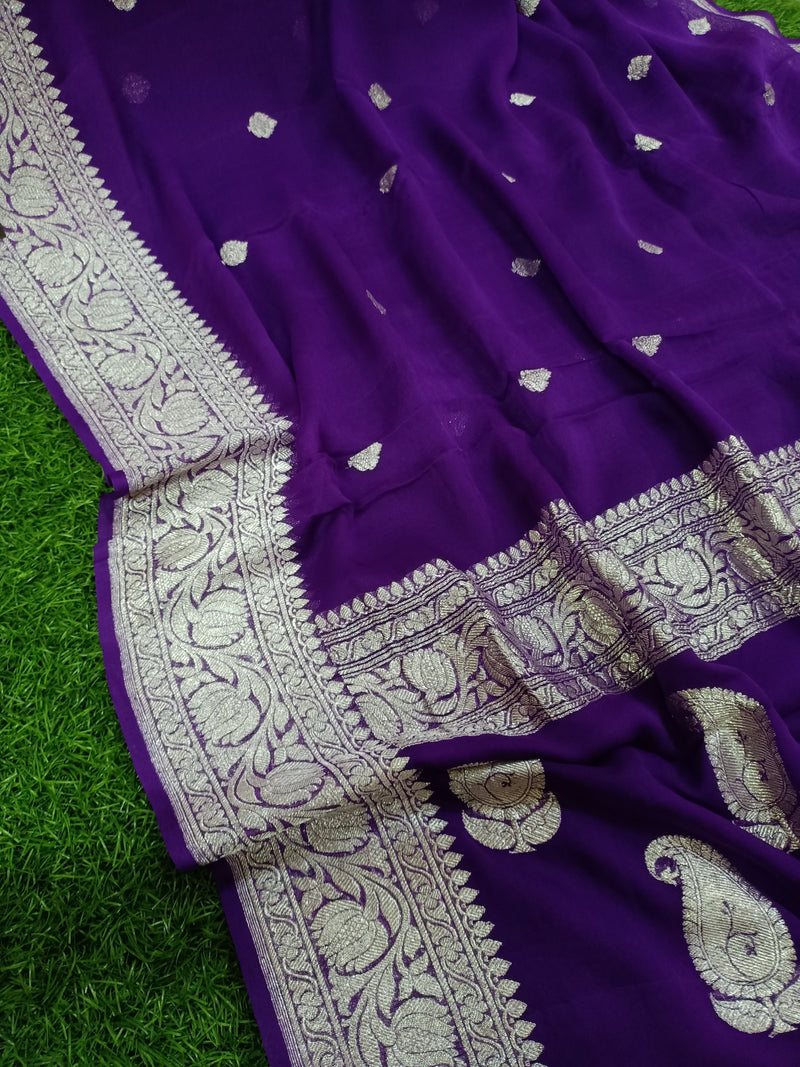 Pure Georgette Banarasi Saree - The Handlooms