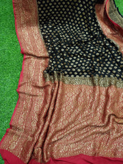 Khaddi Georgette Banarasi Saree -  Antique zari - The Handlooms