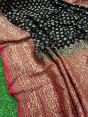 Khaddi Georgette Banarasi Saree -  Antique zari - The Handlooms