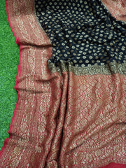 Khaddi Georgette Banarasi Saree -  Antique zari - The Handlooms