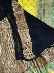Khaddi Georgette Banarasi Saree -  Antique zari - The Handlooms