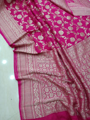 Khaddi Georgette Handloom Banarasi Saree - The Handlooms