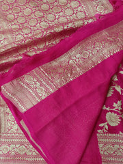 Khaddi Georgette Handloom Banarasi Saree - The Handlooms