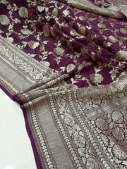 Khaddi Georgette Handloom Banarasi Saree - The Handlooms
