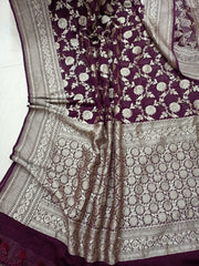 Khaddi Georgette Handloom Banarasi Saree - The Handlooms