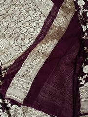 Khaddi Georgette Handloom Banarasi Saree - The Handlooms