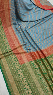 Khaddi Georgette Banarasi Saree -  Antique zari - The Handlooms