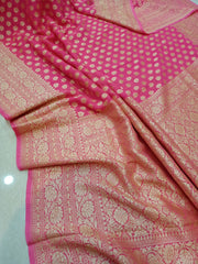 Khaddi Georgette Banarasi Saree - Gold zari - The Handlooms