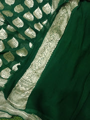 Khaddi Georgette Handloom Banarasi Saree - The Handlooms