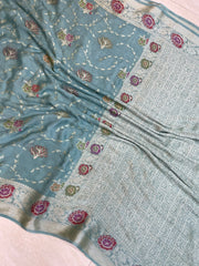 Pure Chiffon Khaddi Banarasi Saree - The Handlooms