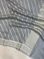 Pure Moonga  handloom Dupatta - water zari - The Handlooms